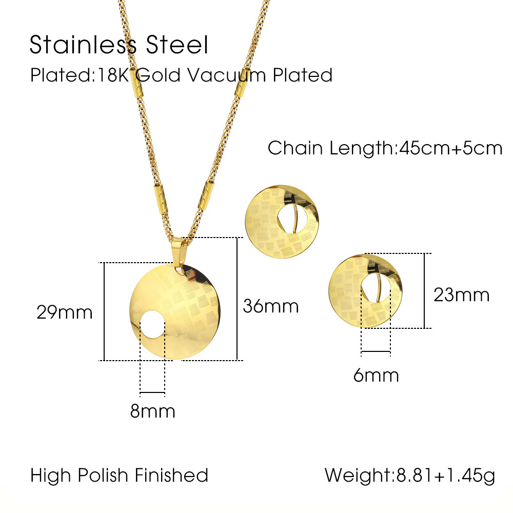 Fashion Round 18K Gold Plated No Inlaid 304 Stainless Steel Wholesale display picture 1