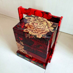 Портативная деревянная окрашенная многослойная китайская корзина, деревянная коробка, подарок на день рождения