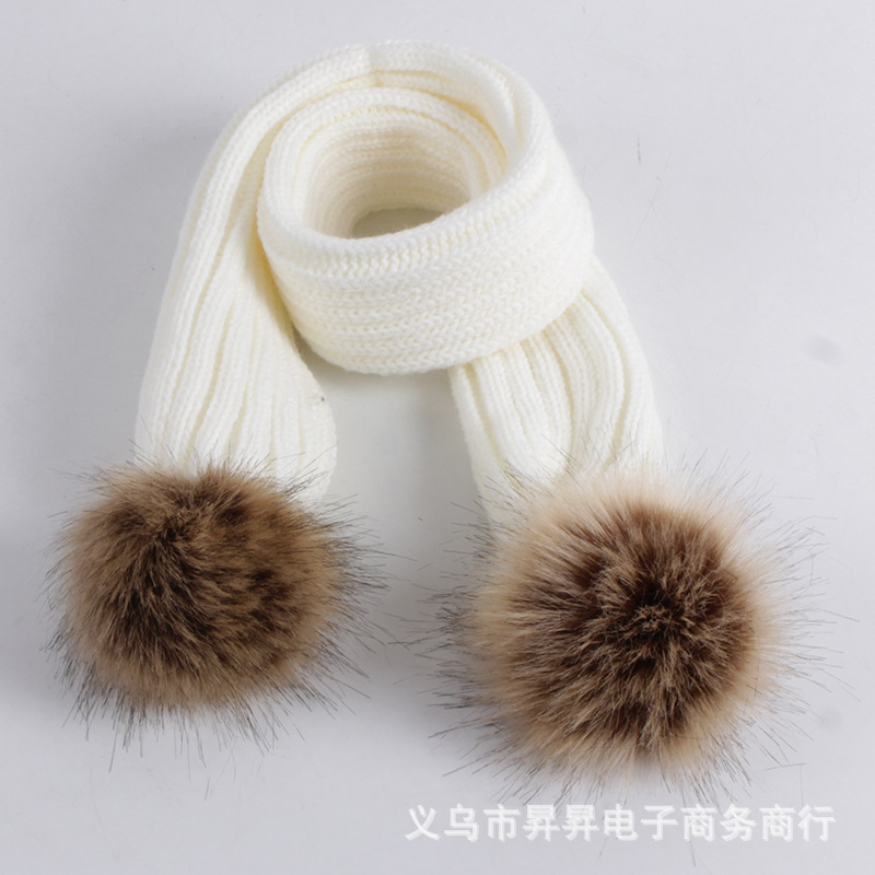 스트레이트 너구리 볼 우유 화이트 스카프