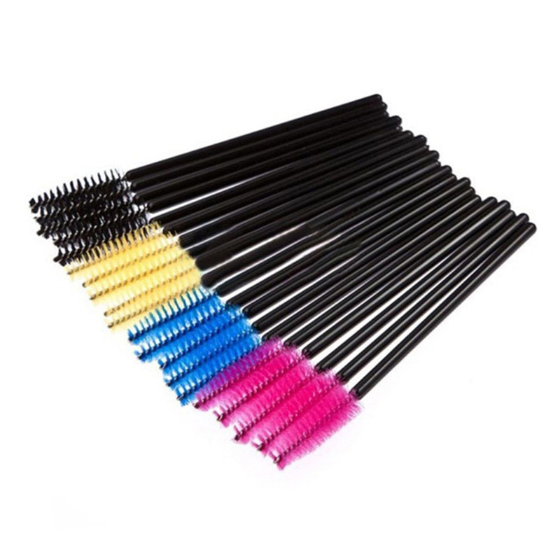 Fashion Pink Blue Yellow Plastic Nylon Plastic Handle Eyelash Brushes display picture 1