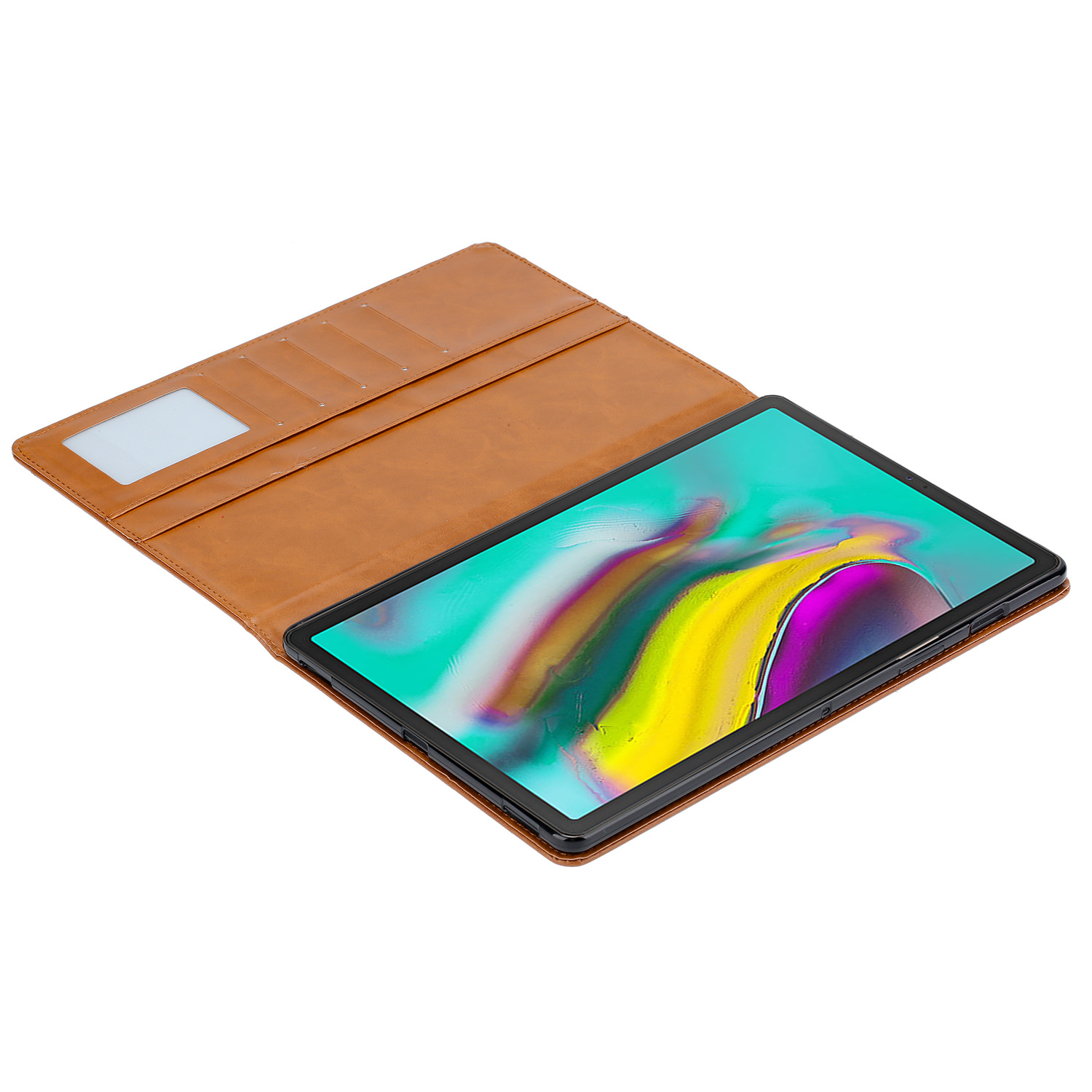 Adecuado para Samsung Tab A10.1 2019/T510 /T515 Funda de cuero Cartera de tarjeta de negocios funda protectora