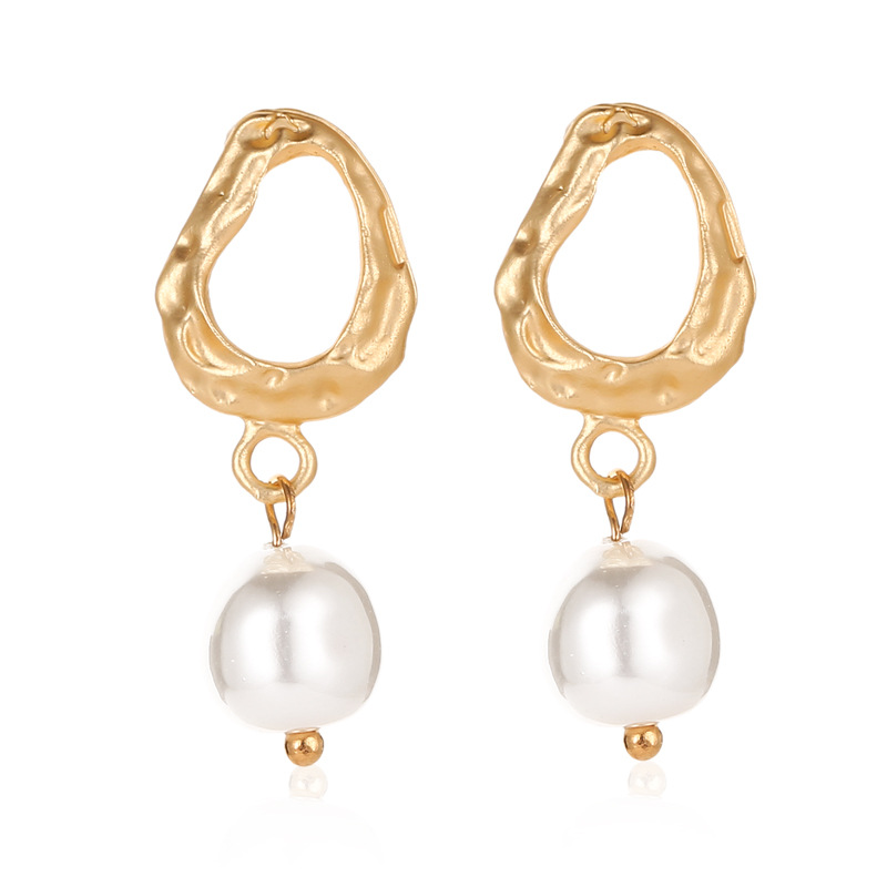 Européen Et Américain Hot Boucles D'oreilles Irrégulière Avec Personnalité Géométrique Goutte D'eau Oreille Goujons Boucles D'oreilles Pour Les Femmes Baroque Perle Stud Boucles D'oreilles display picture 7