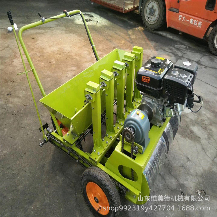 手推汽油自走大蒜种蒜种植机5行汽油大蒜播种机出苗率高耐用