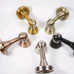 Bedroom door zinc alloy strong magnetic door stopper home bathroom wall-mounted anti-collision floor-mounted door top magnet