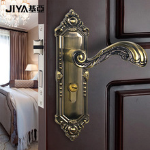 基亚青古铜欧式室内执手锁静音机械门锁卧室锌合金实木房间门锁具