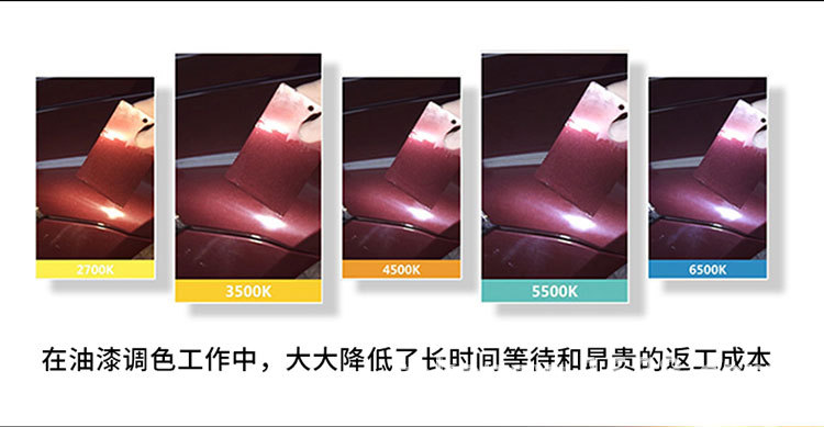 Takenow Wl4118 Auto Beauty Paint Pattern Catching Lamp Repair Work Lamp Multi-Color Temperature Car Lamp Auto Paint Adjustment Lamp