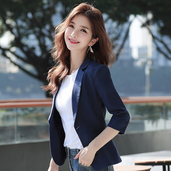 Suit jacket short new style self-cultivation fashion middle sleeve 