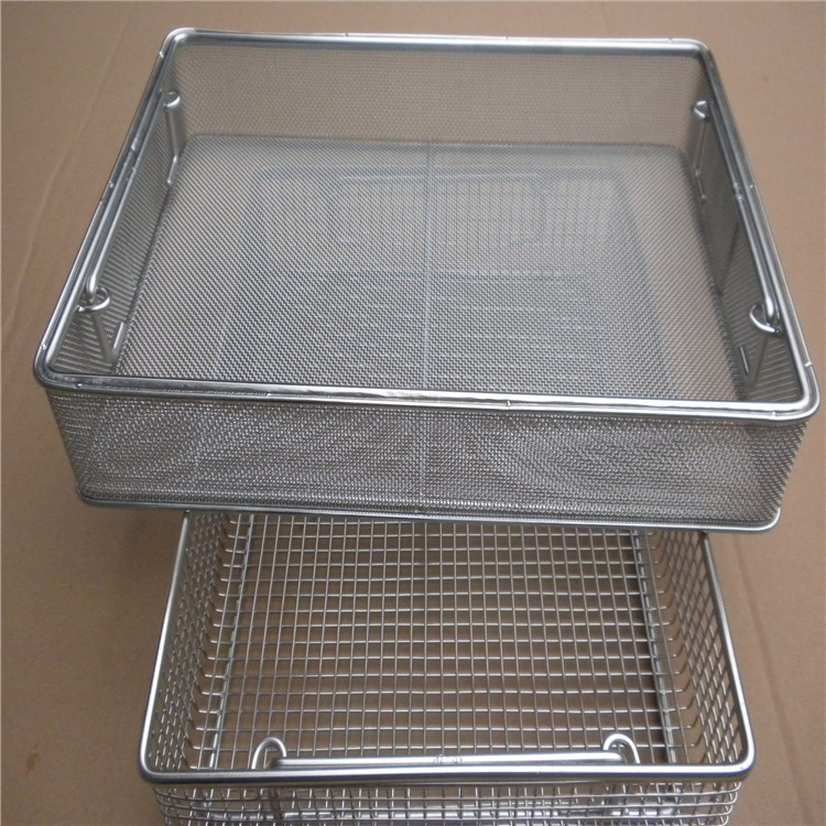 Cesta de limpieza de acero inoxidable cesta de desinfección médica precisión esterilización cesta neta varias especificaciones fabricantes suministro cesta de desinfección