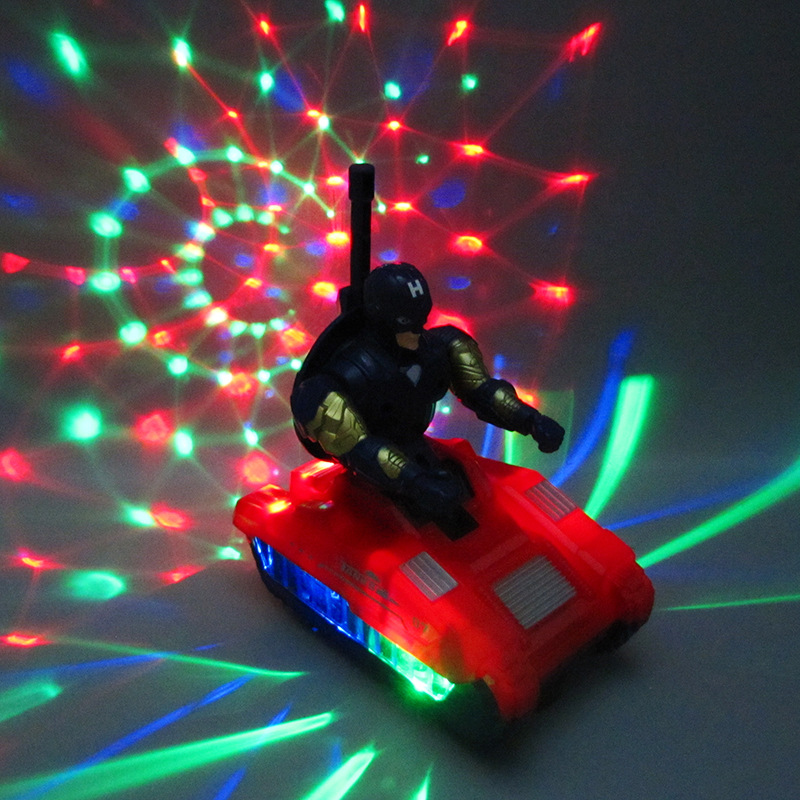 Carro de deformación universal eléctrico para niños Tanque de deformación giratorio de 360 grados Coche de juguete de música ligera