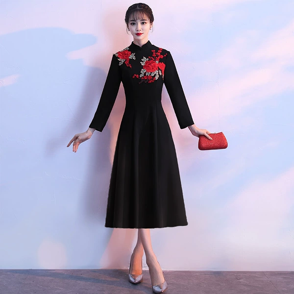 Black, long, mid-length