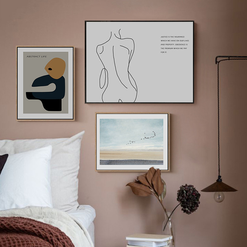 现代北欧创意ins风格简约书房卧室客厅沙发背景墙装饰画壁画挂画