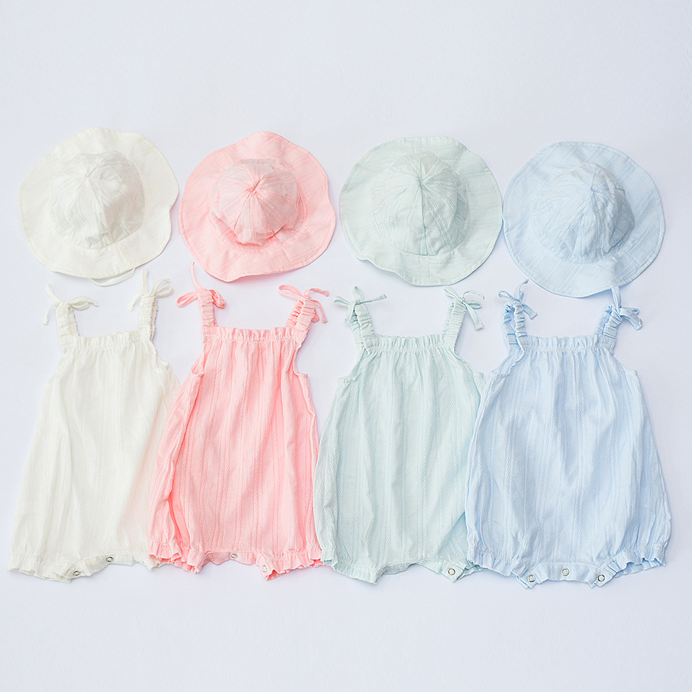Foreign trade explosion models summer new pattern Kids Set Baby baby Cotton 2 Set of parts Hat+one-piece garment