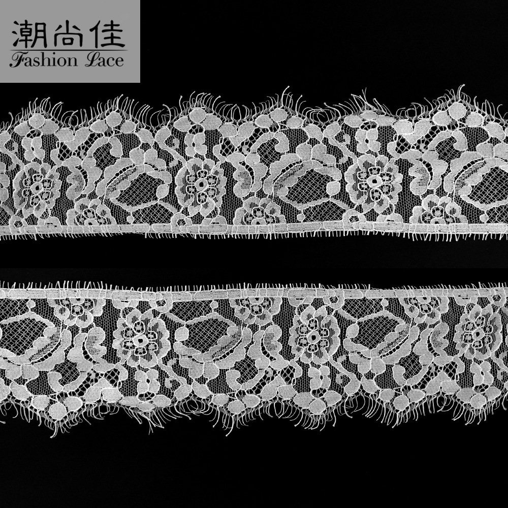 广州服装辅料蕾丝花边 单边法式浪漫婚纱蕾丝 锦纶蕾丝花边 8.5cm
