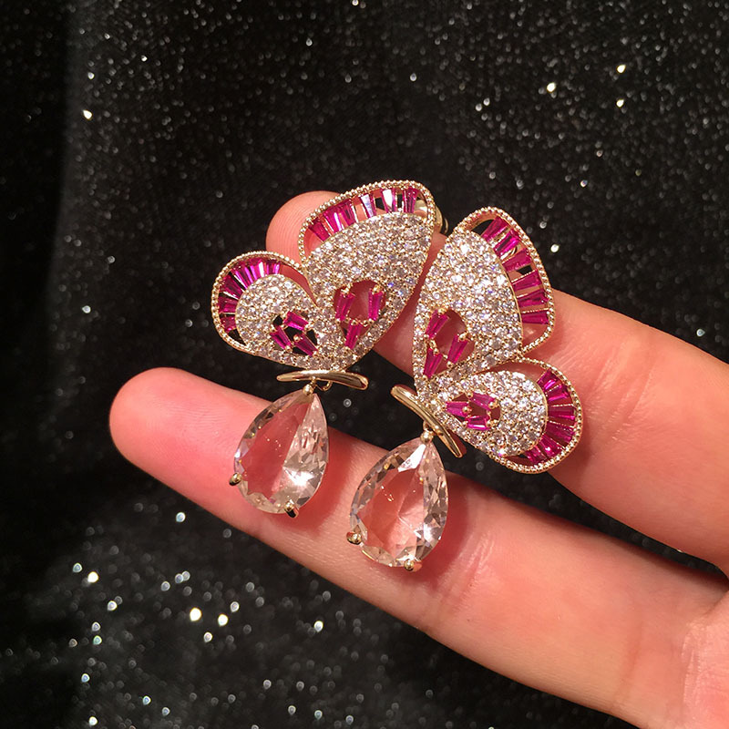 S925 Silver Fashion Luxury Openwork Butterfly Wing Earrings Dinner Dress Accessories Earrings display picture 4