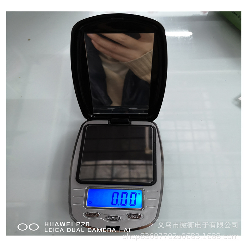 2019 nueva escala de bolsillo con espejo para enviar funda de cuero 200g / 0.01g escala de oro escala de palma