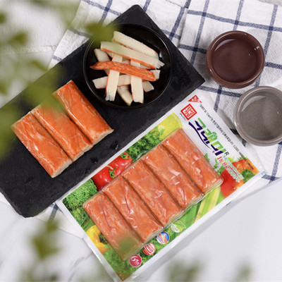 韩国进口加热即食蟹肉棒90g韩式火锅寿司手撕蟹柳一件代发|ru