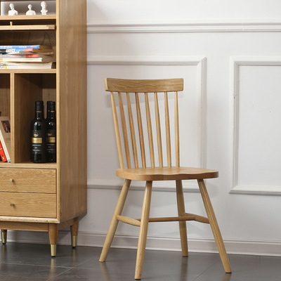 Northern Europe solid wood Windsor Chairs American country Dining chair fashion Modern simplicity Dining chair White Oak coffee Restaurant Study Chairs
