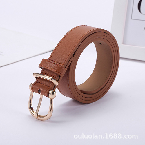 Euroland Wholesale New Fashion Women's Belts Simple Imitation Leather Decoration Youth Pants Belt Women