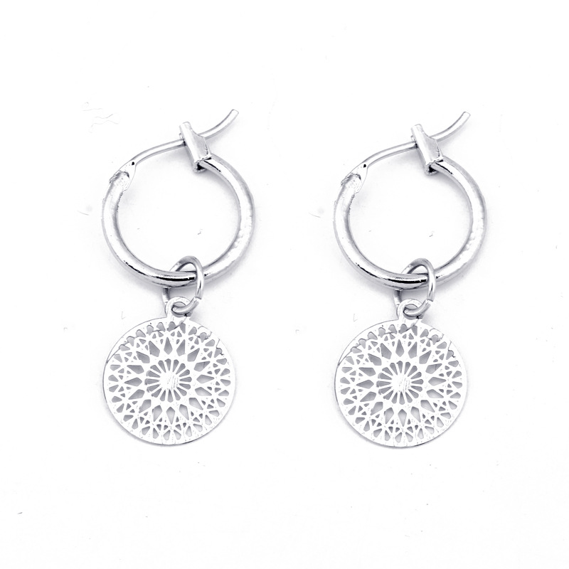 Vintage Style Round Flower Zinc Alloy Hollow Out Women's Drop Earrings display picture 2