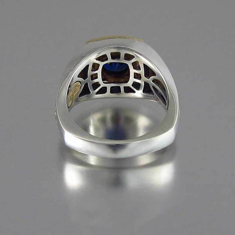 New Jewelry Retro Fashion Two-color Copper Inlaid Zircon Men's Ring Wholesale display picture 4