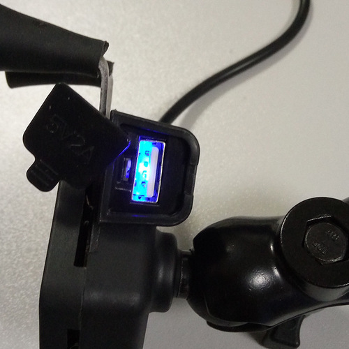 Motorcycle mobile phone holder 12V four-claw charging integrated USB takeaway navigation with waterproof switch strap