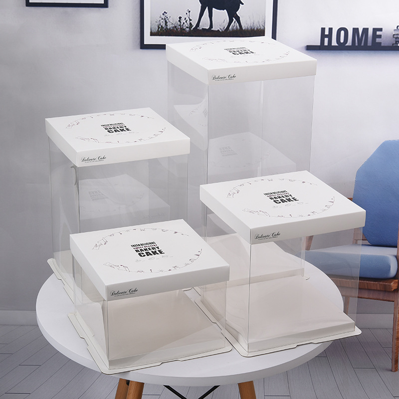 烘焙包装蛋糕盒塑料方形生日西点食品盒花盒cakebox高端烘焙礼盒