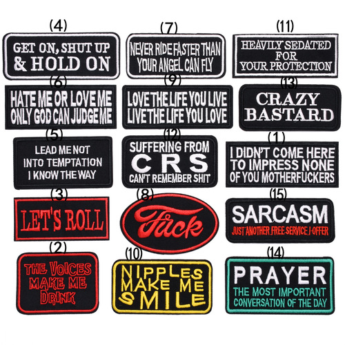 Modern simple computer embroidered seal cloth sticker with English letters rectangular patch clothing accessories bag accessories cloth label