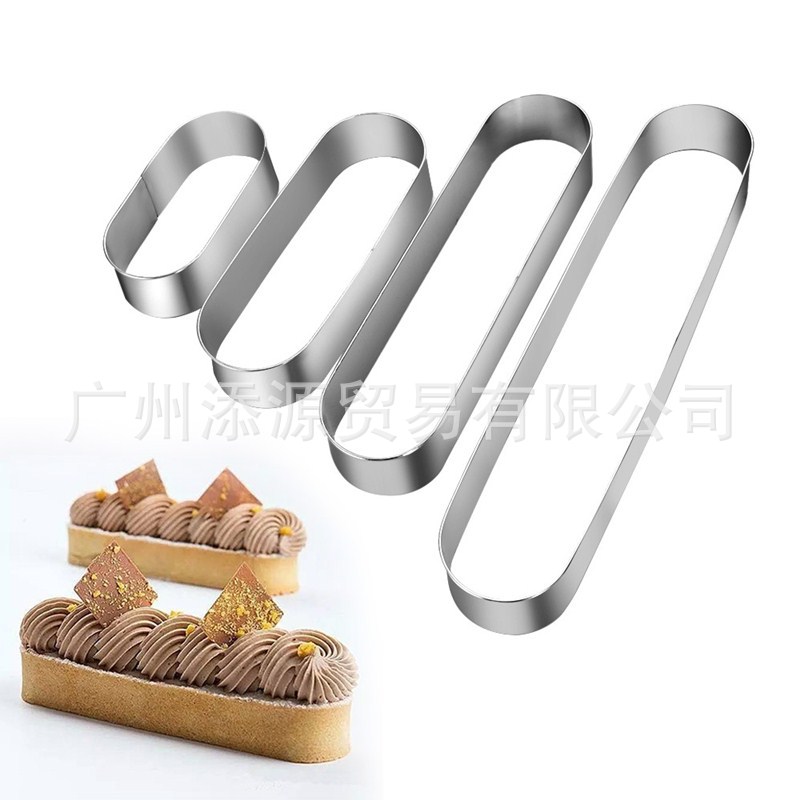 4 Size stainless steel cutting mold mini oval mousse circle cake mold DIY baking pastry tools