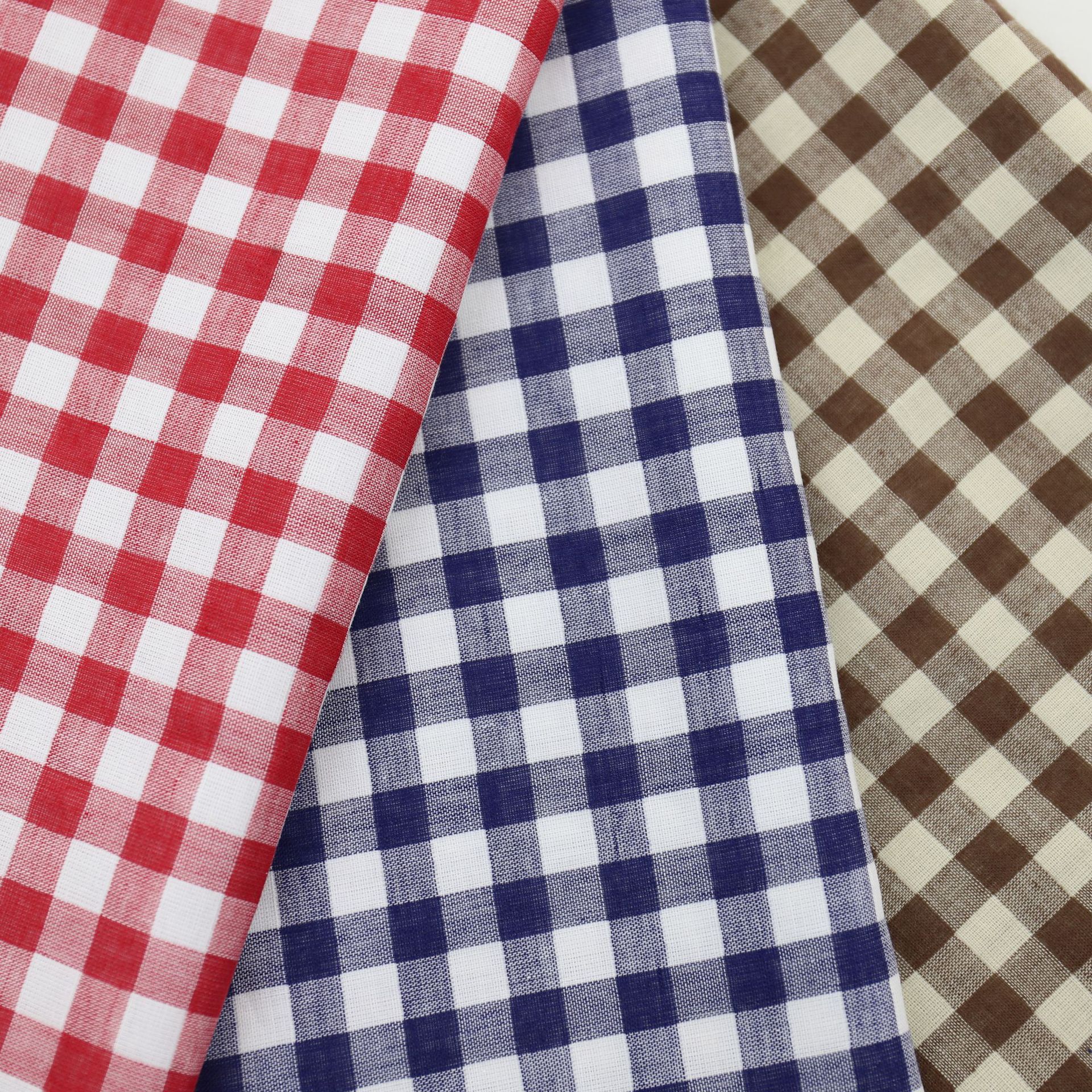 全棉色织双层经典朝阳格子时装衬衫吊带连衣裙ins风床单发饰面料