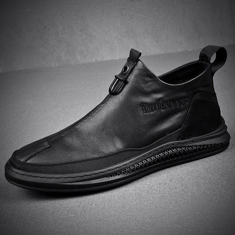 真皮男鞋秋冬季男潮鞋韩版男靴靴子英伦防滑休闲保暖加绒短靴鞋子|ru
