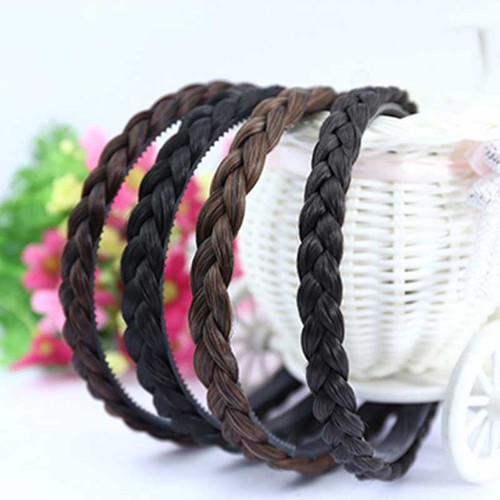 Braided Ponytail False Hair Headband Korean Accessory Non-Slip Tooth Headband Hair Press Sideburn Hair Clip Hair Accessory Headwear