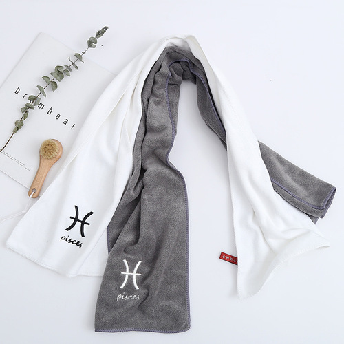 New 12 Zodiac Sports Towel Basketball Cycling Yoga Running Gym Extra Long Quick-Drying Sweat Absorbent Towel No Shedding