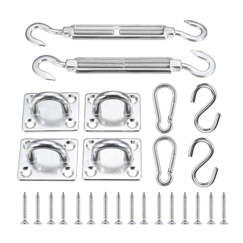 四角形遮阳篷遮阳帆专用配件不锈钢方形门扣 花篮螺丝遮阳网配件