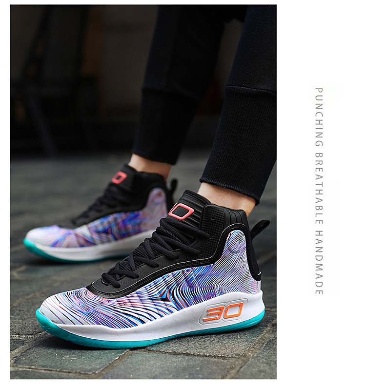 Buty do koszykówki, wysokie buty bojowe męskie, oddychające młodzieżowe buty sportowe na wiosnę i jesień_voghion.com