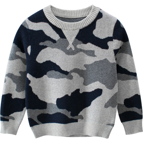 2024 spring new Korean style children's clothing drop shipping children's sweaters camouflage children's tops baby clothes