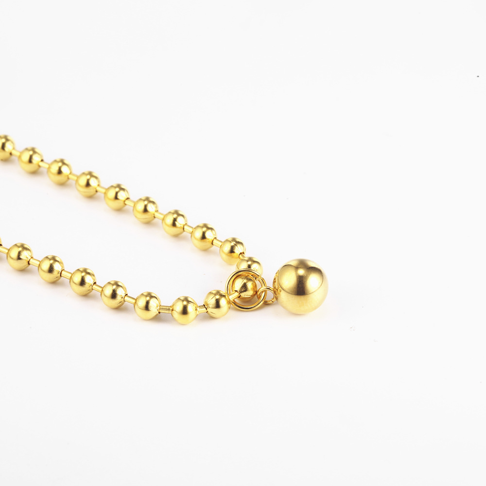 Wholesale Jewelry Golden Beaded Ball Pendant Stainless Steel Bracelet Nihaojewelry display picture 6