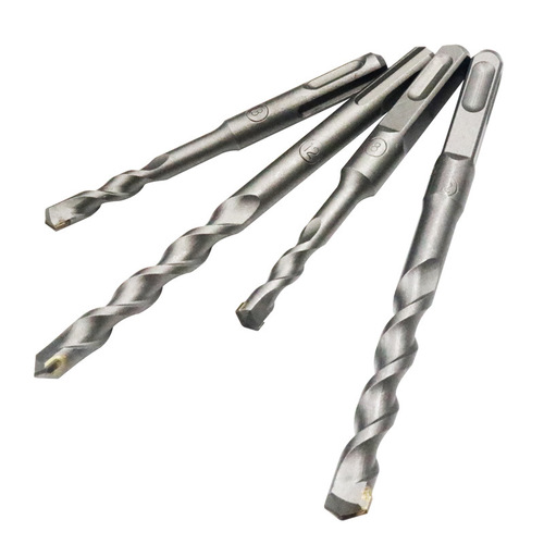 Extended wall electric hammer drill bit, concrete drill bit, two pits, two grooves, round shank, four pits, square shank impact drill bit construction set