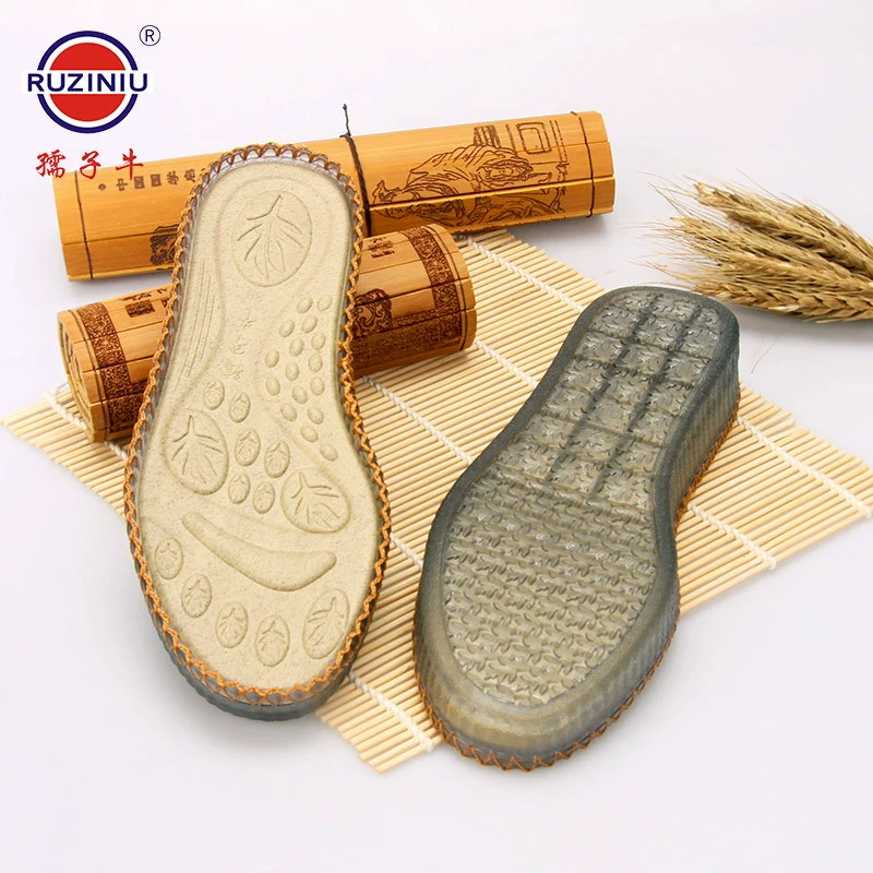 Твердые модные туфли на танкетке, нескользящая резиновая подошва, тапочки ручной работы, подошвы для сандалий, кожаная подошва для здоровья Qi Ai