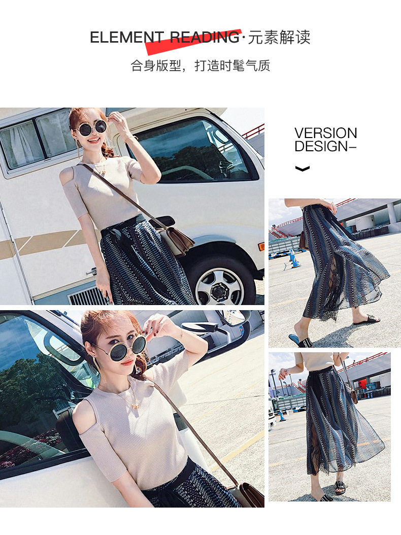 Costume femme en Tricot + mousseline - Ref 3333919 Image 7