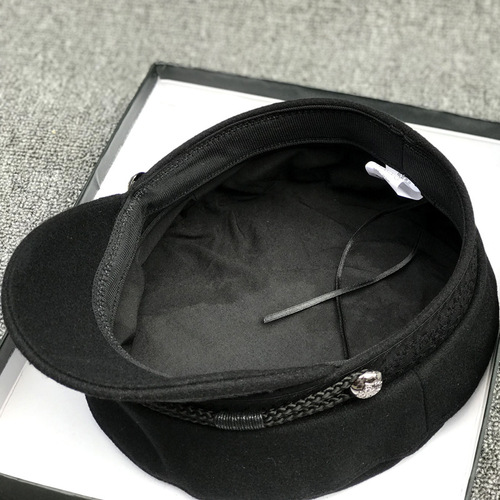 Beanie winter hats versatile fashion tassel octagonal hats wool felt berets flat hats women trendy
