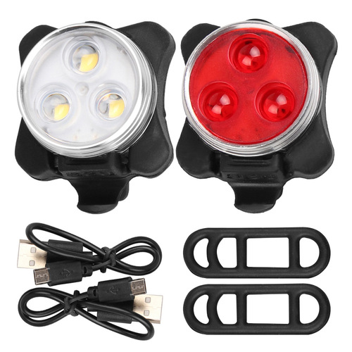 Bicycle light mountain bike COB warning tail light set USB charging headlight tail light riding accessories 030