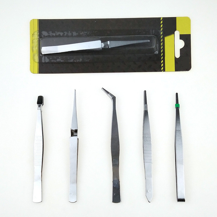 镊子批发  直头 弯头 夹子 小镊子 吸卡套装镊子不锈钢 五金工具