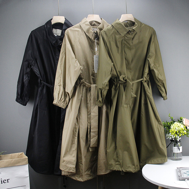 時尚2019秋冬季休閑都市韓版外套翻領直筒型女式風衣工廠批發