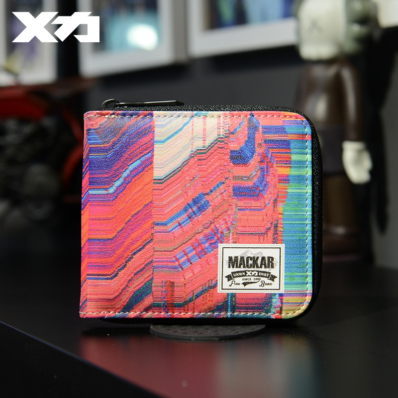 MACKAR Student Wallet Men's Youth Short Korean-style Fashionable Casual Horizontal Personalized Fashionable Brand Creative Wallet