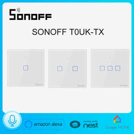 新品SONOFF T0UK-TX手机远程控制wifi智能墙壁开关86型英规面板