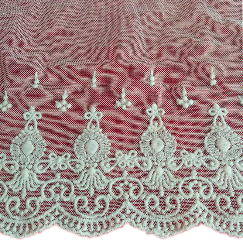 18CM宽刺绣花边蕾丝花边水溶花边棉线涤花边内衣内裤花边服装辅料