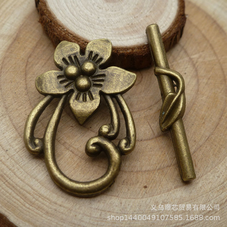璟芯饰品 合金花朵OT扣 30*29mm 皮绳DIY配件  饰品配件 10250