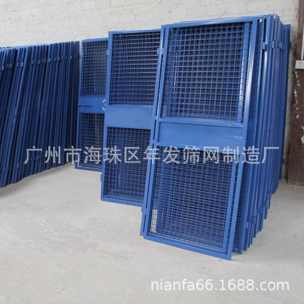 黄色菱形钢板网 人货梯安全门施工电梯井道防护网 升降机安全围栏