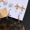 Acrylic airplane from pearl, earrings, set, European style, new collection, wholesale