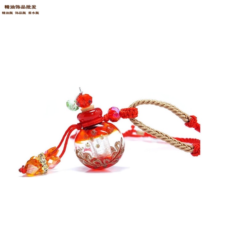 中国精油饰品网大红色缨诺绳大号扁圆巴洛克项链4.jpg